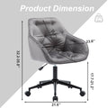 Elegent Velvet Office Chair With Wheels, Makeup Vanity Chair Height Adjustable For Teens Women Girls, Comfy Swivel Modern Leisure Armchair For Home Office, Bedroom, Study And Vanity. Gray Gray Primary Living Space Luxury,Modern Foam Iron