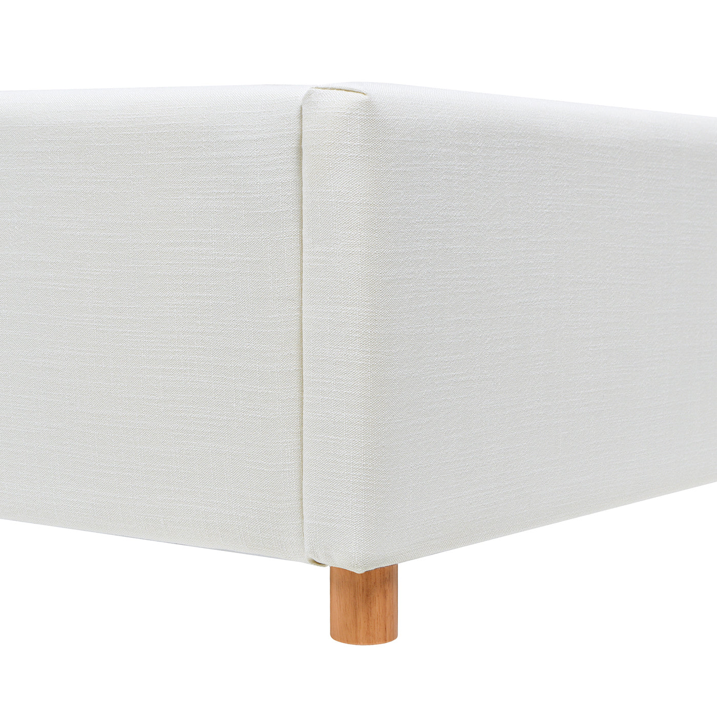 Miramar Queen Cushion Back Headboard Platform Bed Frame, Antique White Polyester Box Spring Not Required Queen Antique White Wood Foam Polyester Polyester