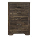 Rustic Brown Finish Chest With Storage Drawers Clipped Corners Transitional Style Wooden Bedroom Furniture 1Pc Brown Bedroom Transitional Wood