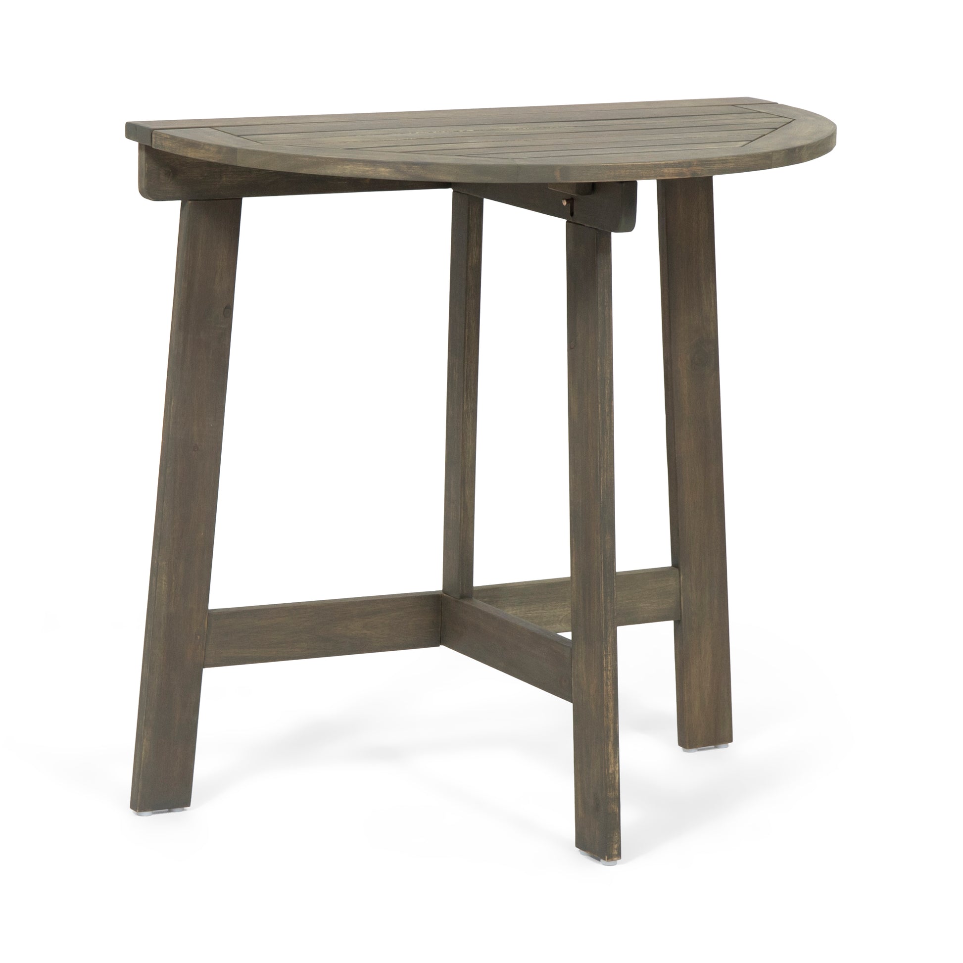 Westmont Half Round Bistro Table, Grey Grey Acacia Wood