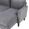 U Shaped Sponge Filled Cushion Combination Sofa, Suitable For Living Rooms, Studies, And Spacious Spaces Gray Polyester 4 Seat