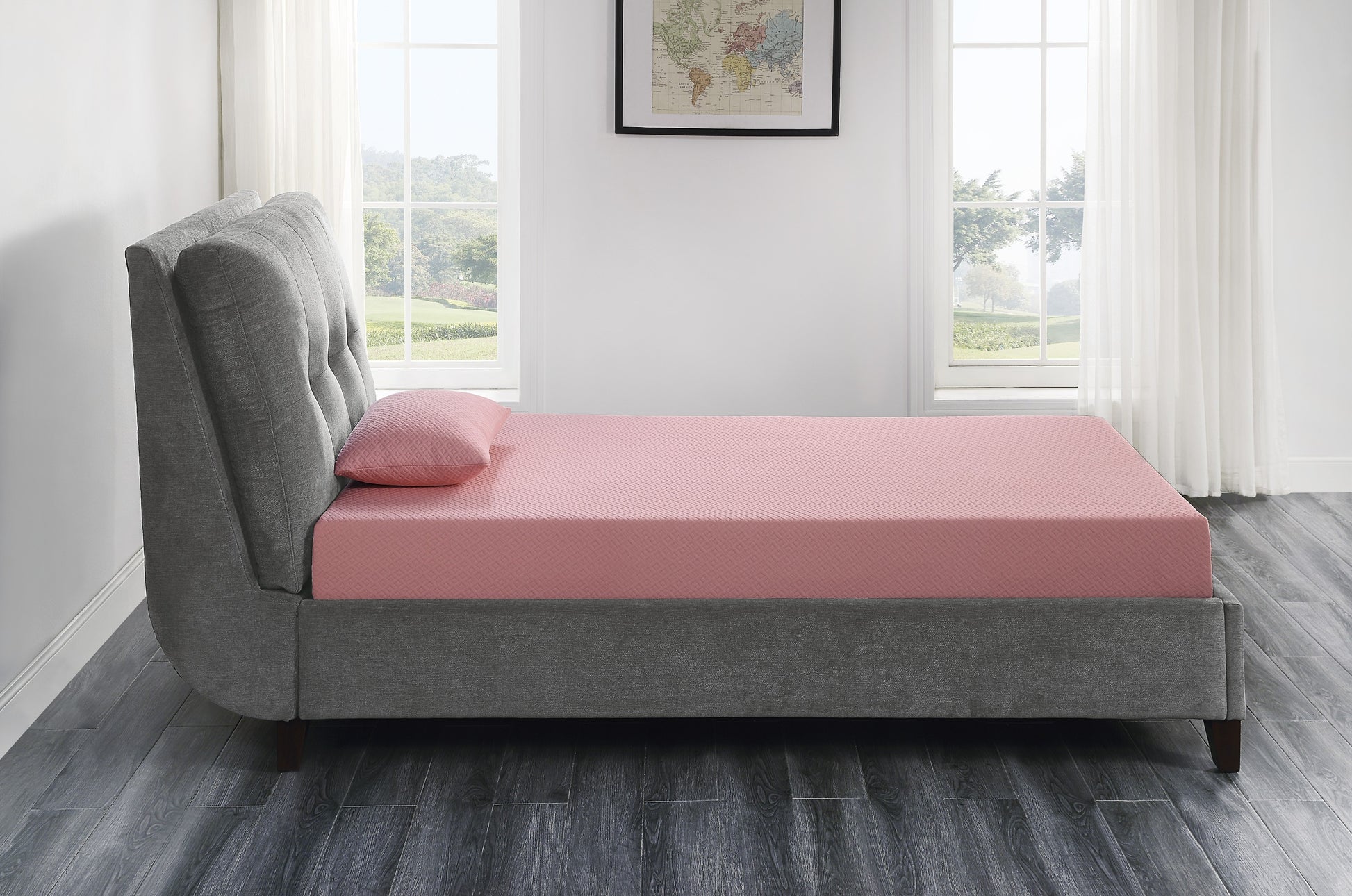 7Inch Twin Mattress And Pillow Setfabric Gel Infused Memory Foam Mattress, Pink, Mattress In A Box Pink Bedroom Foam Twin