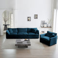 3 Piece Upholstered Sofa, Living Room Sectional Sofa Set Modern Sofa Couches Setdeep Seat Sofa For Living Room Apartment, 1 3 Seat Blue Blue Chenille 4 Seat