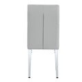 4 Piece Dining Chair, Modern Style Kitchen Upholstered High Back, Metal Leg Office Chair, Suitable For Dining Room, Office, Restaurant. Light Gray Pu