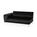 Luxurious Black Velvet 4 Seater Sofa With Ultra Soft Cushions, Metal Silver Legs Decor With Exquisite Craftsman, And Timeless Elegance, Perfect For Elevating Modern And Sophisticated Living Spaces Black Velvet Wood Primary Living Space Pillow Back Soft