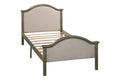 Twin Bed With Upholstered Headboard And Footboard, With Slats,Grey Twin Grey Bedroom American Design Pine