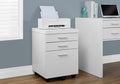 File Cabinet, Rolling Mobile, Storage Drawers, Printer Stand, Office, Work, White Laminate, Contemporary, Modern White Particle Board