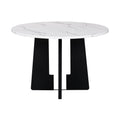 5 Piece Round Dining Table Set, 43 Inch Modern Dining Table And 4 Upholstered Chairs For Dining Room, Kitchen Room, Living Room, Easy Assembly Upholstered Chair White Gray Dining Room American