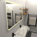 Bathroom Led Mirror Matte White Iron