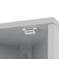 Multi Functional Corner Cabinet Tall Bathroom Storage Cabinet With Two Doors And Adjustable Shelves, Open Shelf, Grey Grey Mdf