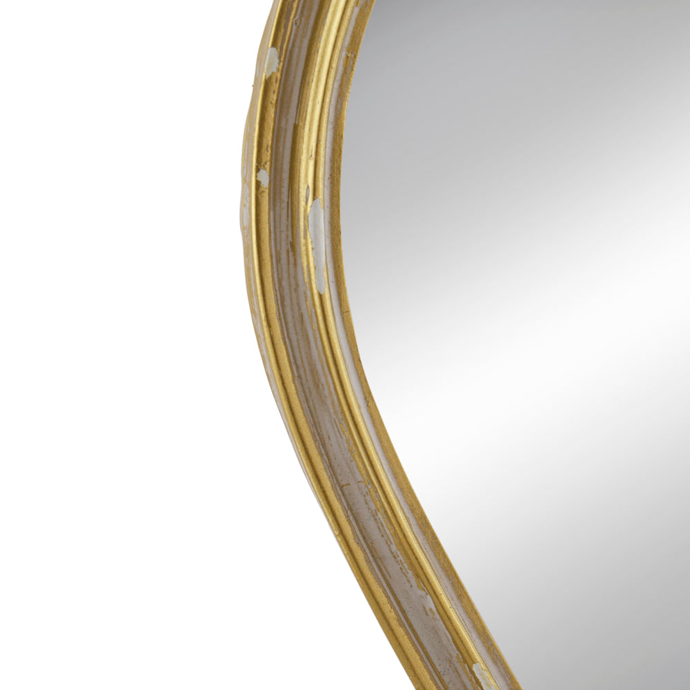 Decorative Mirror For Wall Decor, 6.5X13" Antique Gold Polyresin