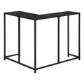 Accent Table, Console, Entryway, Narrow, Corner, Living Room, Bedroom, Black Marble Look Laminate, Black Metal, Contemporary, Modern Black Particle Board