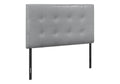 Bed, Headboard Only, Twin Size, Bedroom, Upholstered, Grey Leather Look, Transitional Grey Foam Faux Leather