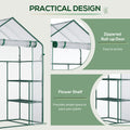 Outsunny 5' X 2.5' X 6.5' Mini Walk In Greenhouse Kit, Portable Green House With 3 Tier Shleves, Roll Up Door, And Weatherized Plastic Cover For Backyard Garden, Clear Clear Plastic