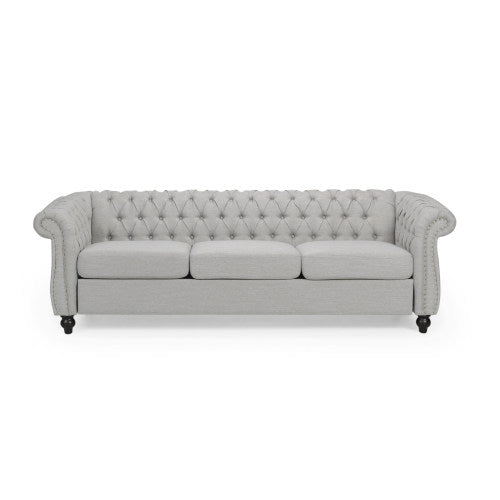 Sofa 3 Seater Grey Fabric 3 Seat