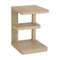 C Tan Chairside Table Tan Solid Wood