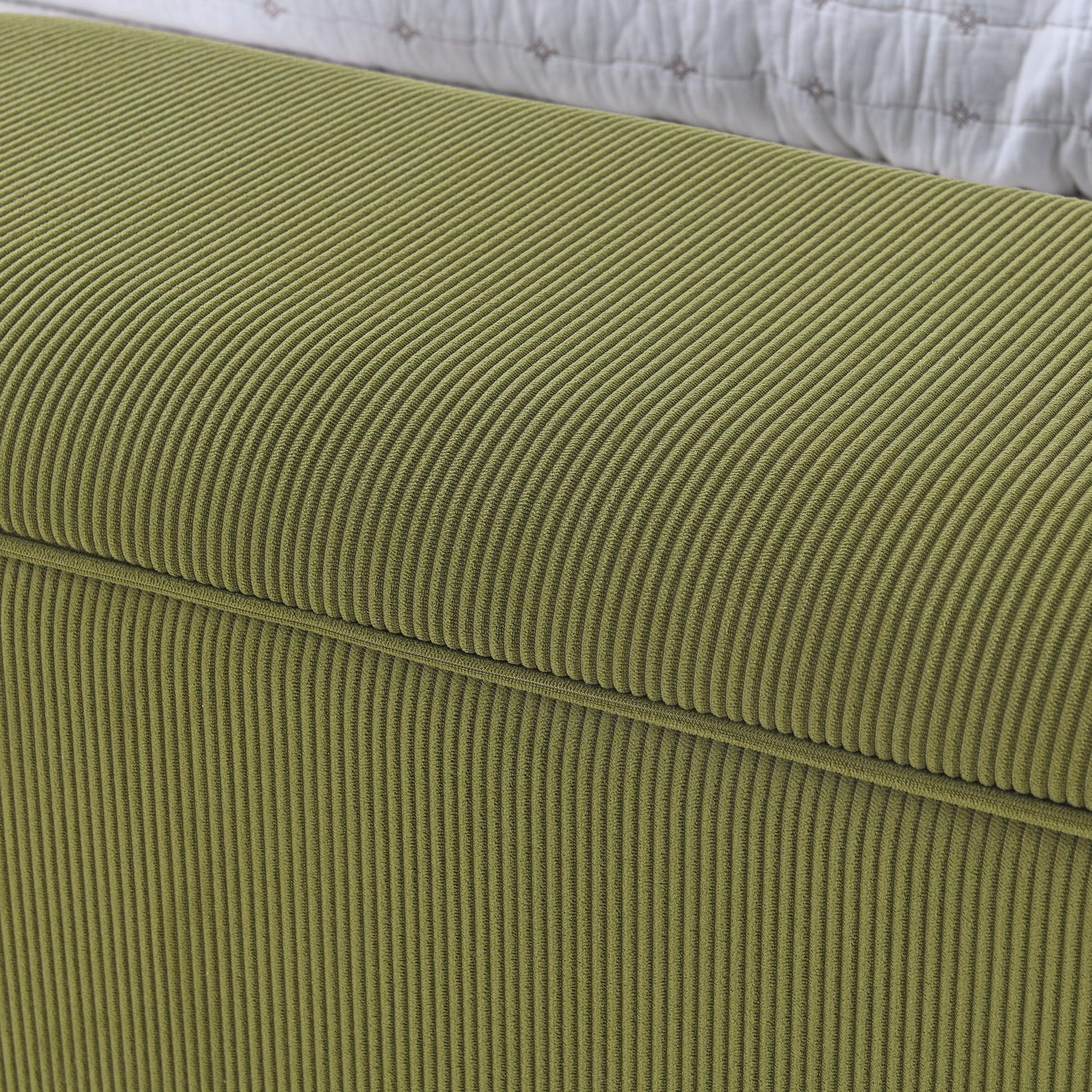 Flannelette Fabric Storage Ottoman Bench, Cushioned Bed End Ottoman Bench With Storage And Seat, Suitable For Bedrooms, Living Rooms, And Entrance Passages Green 41.73"*15.55"*17.71" Green Foam