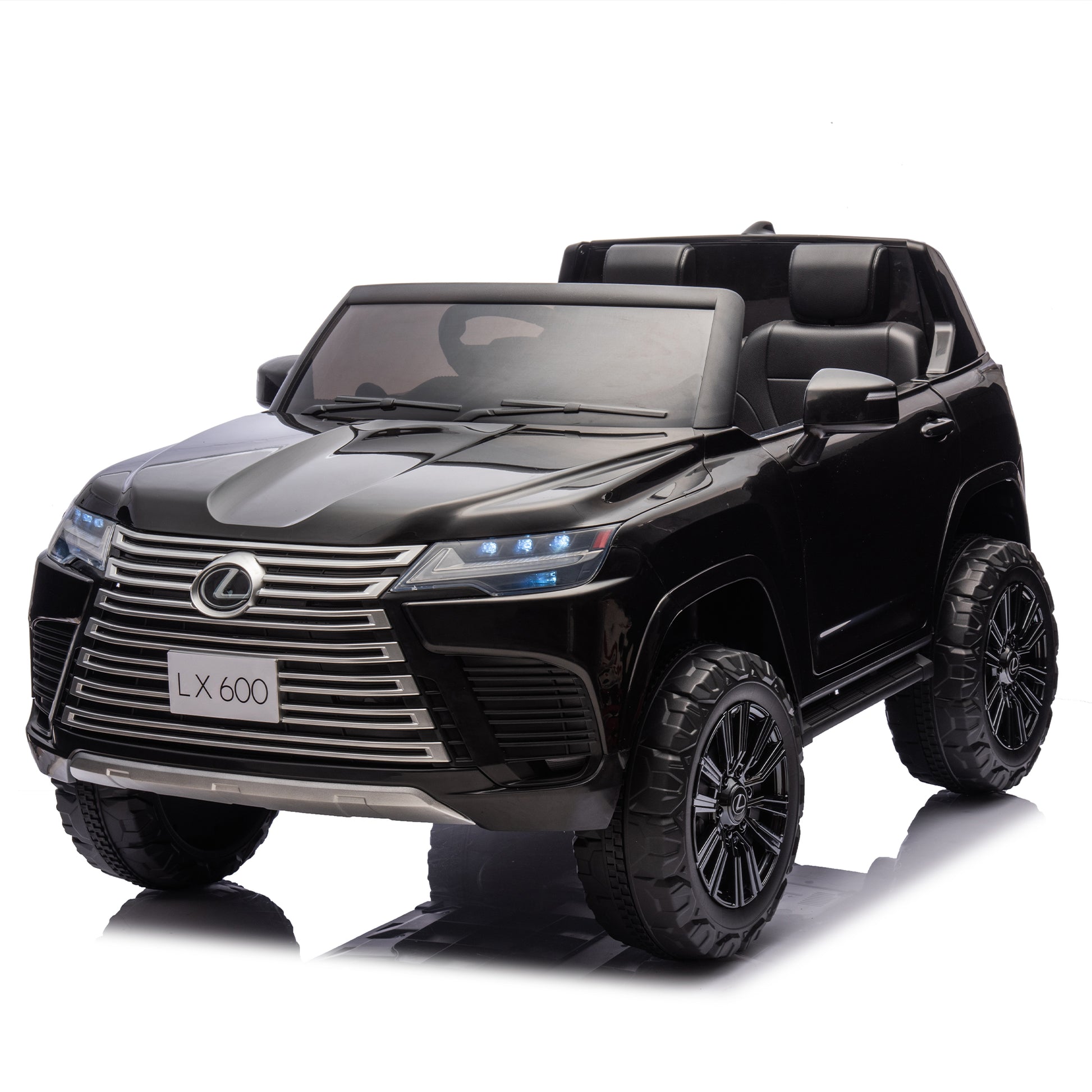 Licensed Lexus Lx600 24V Two Seater Kids Ride On Car W Parents Control,Seat Width 20 Inches,2Wd,Four Wheel Suspension,Bluetooth,Mp3,Music,Adjustable Volume,Power Display,Speeds 1.86 3.11Mph For Kids. Black Polypropylene