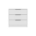 Kaia 3 Drawers Dresser, Superior Top White White Bedroom Modern Particle Board Particle Board