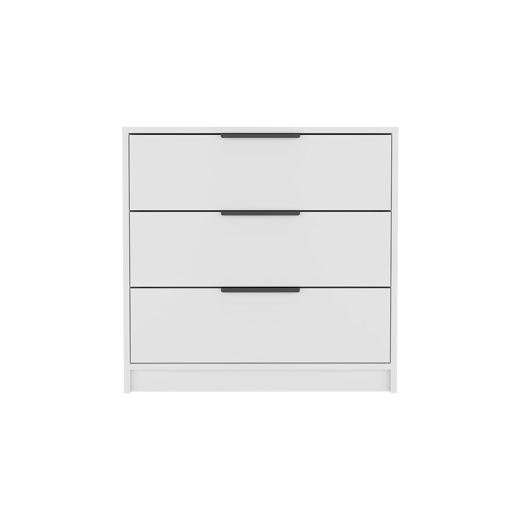 Kaia 3 Drawers Dresser, Superior Top White White Bedroom Modern Particle Board Particle Board