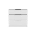 Kaia 3 Drawers Dresser, Superior Top White White Bedroom Modern Particle Board Particle Board