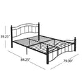 King Size Metal Bed Frame, Under Bed Storage Space, No Box Spring Needed, Durable Use, Black King Black Iron