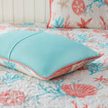 6 Piece Cotton Sateen Quilt Set With Throw Pillows Coral Full Queen Full Coral Cotton