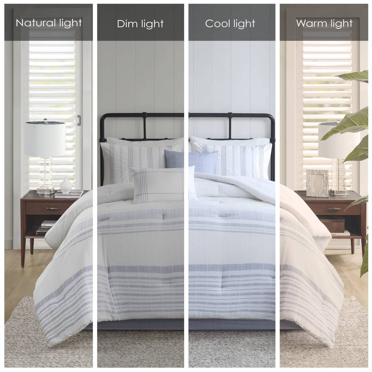 6 Piece Cotton Jacquard Oversized Comforter Set King Multicolor Polyester