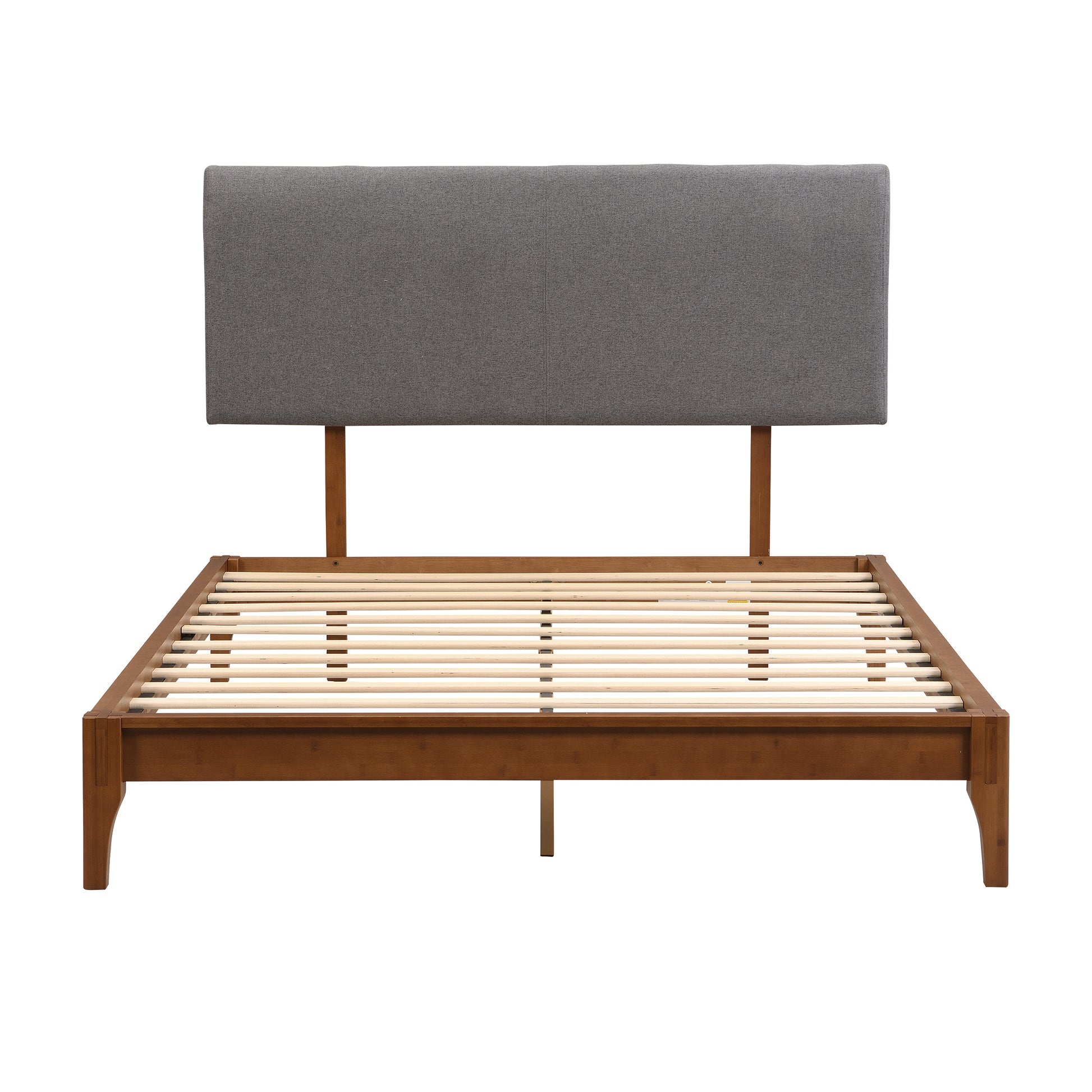 Grey Curved Adjustable Headboard Queen Grey Linen