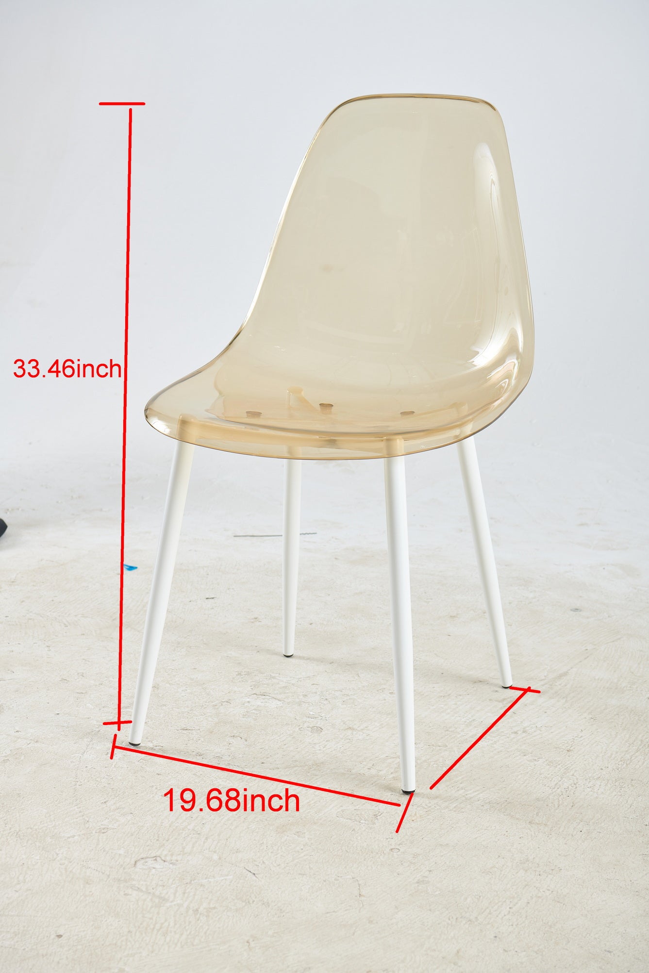 Dining Chair,Set Of 4,Metal Leg,Plastic Seat,Transparent Yellow Yellow White Iron Plastic