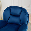 39A Rocking And Swivel Leisure Chair Lounge Chair Velvet Blue Color With Ottoman Blue Velvet