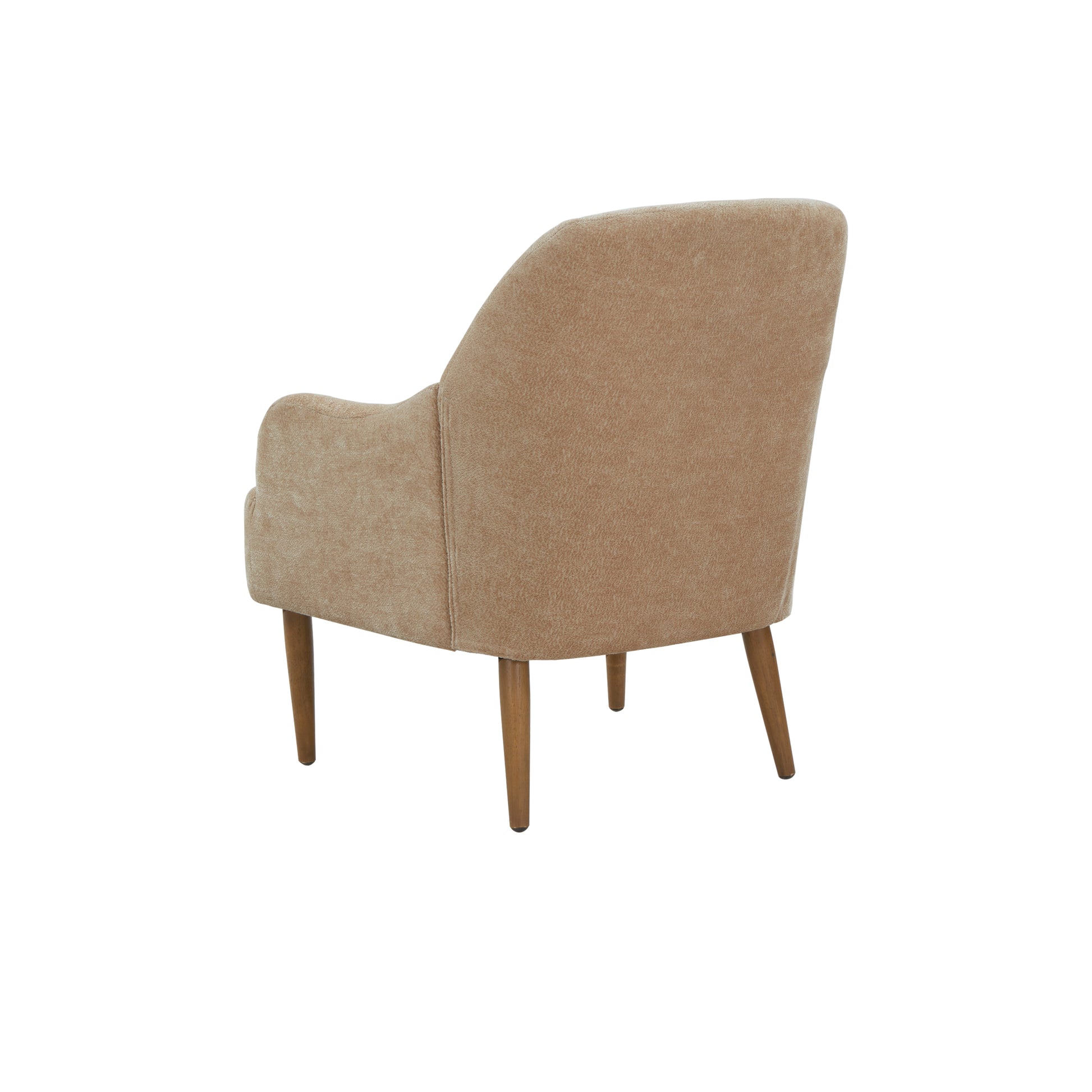Chenille Armchair, Modern Style Accent Chair With Wood Legs, Comfy Design For Living Room, Bedroom, Office,Beige Beige Foam Wood Fabric