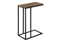 Accent Table, C Shaped, End, Side, Snack, Living Room, Bedroom, Brown Laminate, Black Metal, Contemporary, Modern Brown Particle Board