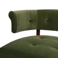 Jared Roll Arm Tufted Bench Settee, Olive Green Performance Velvet Olive Green Foam Velvet