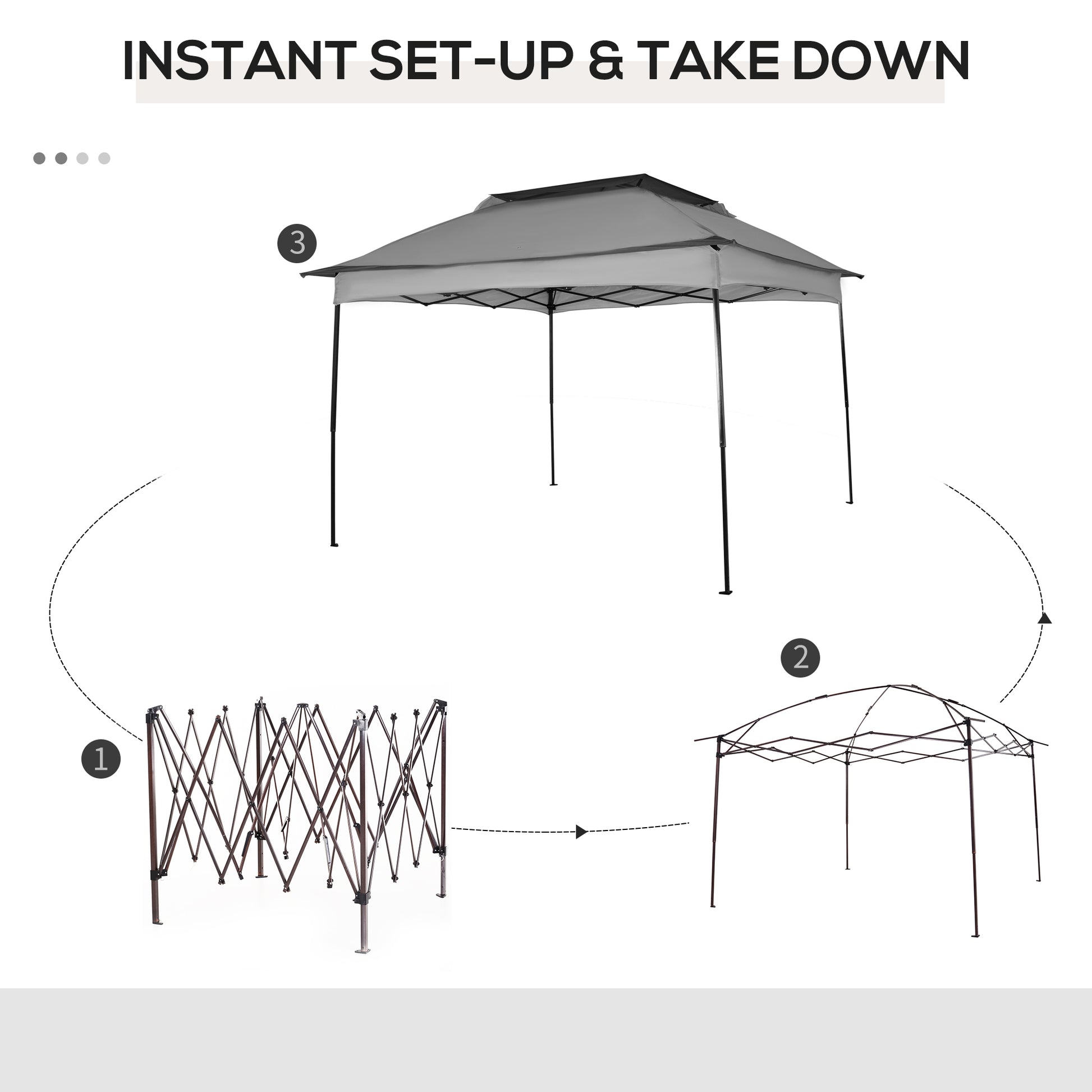 Outsunny 11' X 11' Pop Up Canopy, Outdoor Patio Gazebo Shelter With Removable Zipper Netting, Instant Event Tent W 114 Square Feet Of Shade And Carry Bag For Backyard, Garden, Light Gray Light Grey Metal