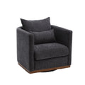 Coolmore Swivel Barrel Chair, Comfy Round Accent Sofa Chair For Living Room, 360 Degree Swivel Barrel Club Chair, Leisure Arm Chair For Nursery, Hotel, Bedroom, Office, Lounge Carbon Black Chenille Carbon Black Primary Living Space Foam Chenille