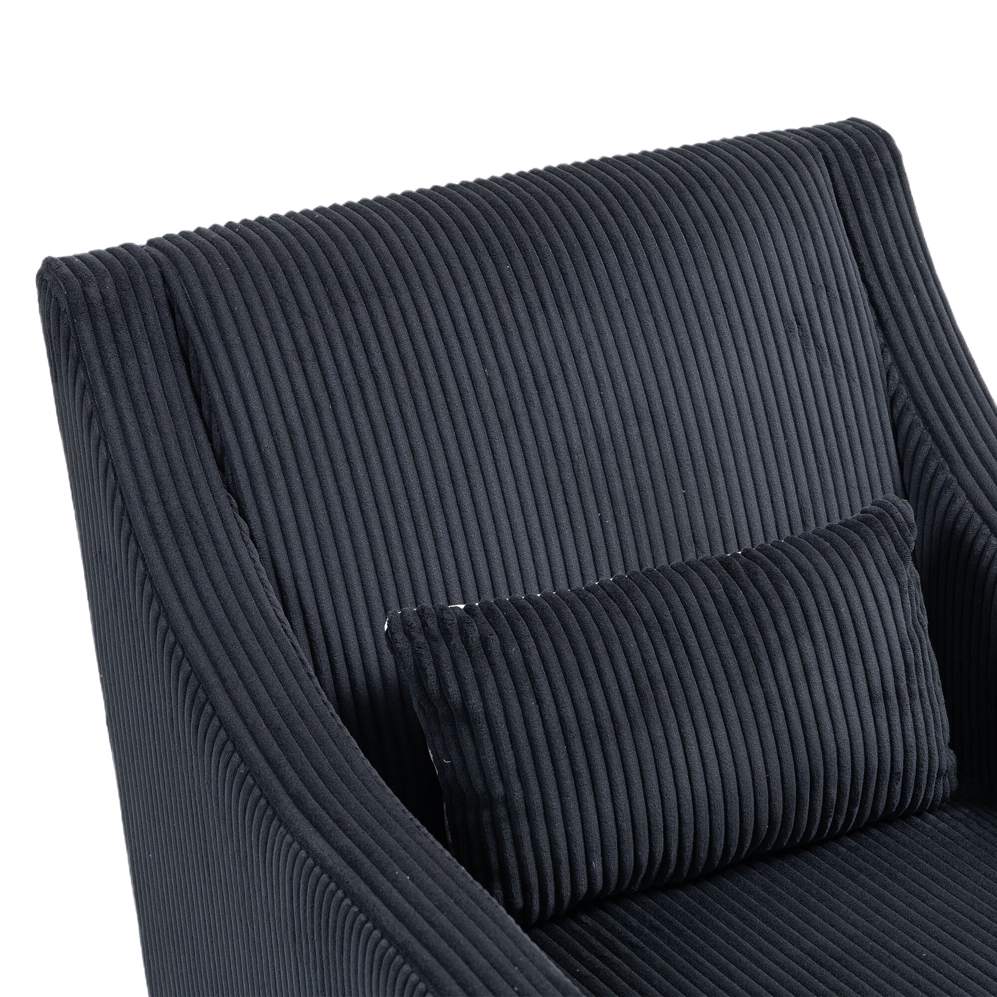 Coolmore Modern Accent Chair,Upholstered Armchair With Scooped Arms For Bedroom,Apartment,Studio,Office,Waiting Room Black Corduroy Black Primary Living Space Foam Corduroy
