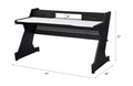 Black And White 2 Drawer Gaming Desk White Black Primary Living Space Wood Metal