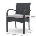 Cordoba Kd Pe Wicker Dining Chair Grey Pe Rattan Iron Waterproof Fabric