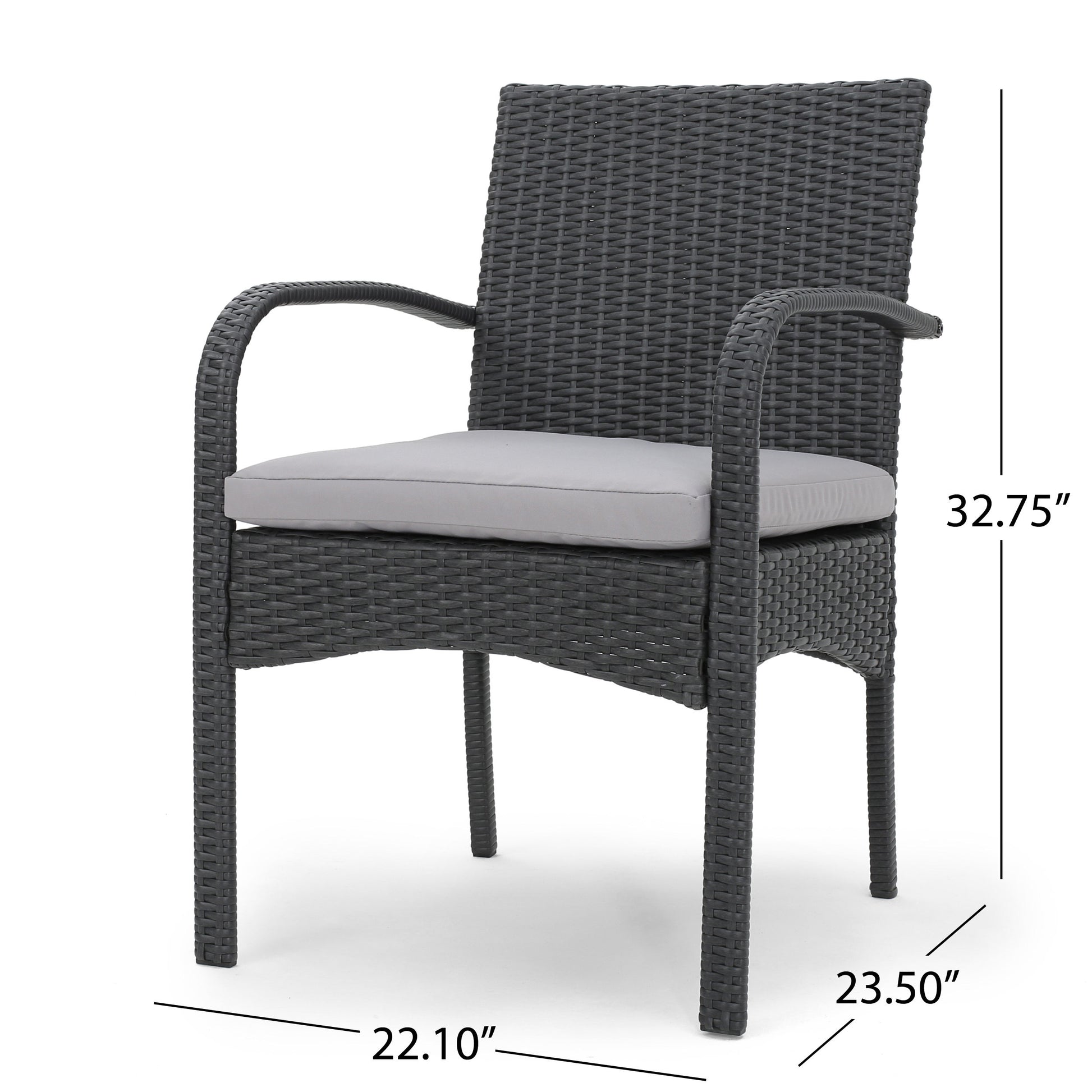 Cordoba Kd Pe Wicker Dining Chair Grey Pe Rattan Iron Waterproof Fabric