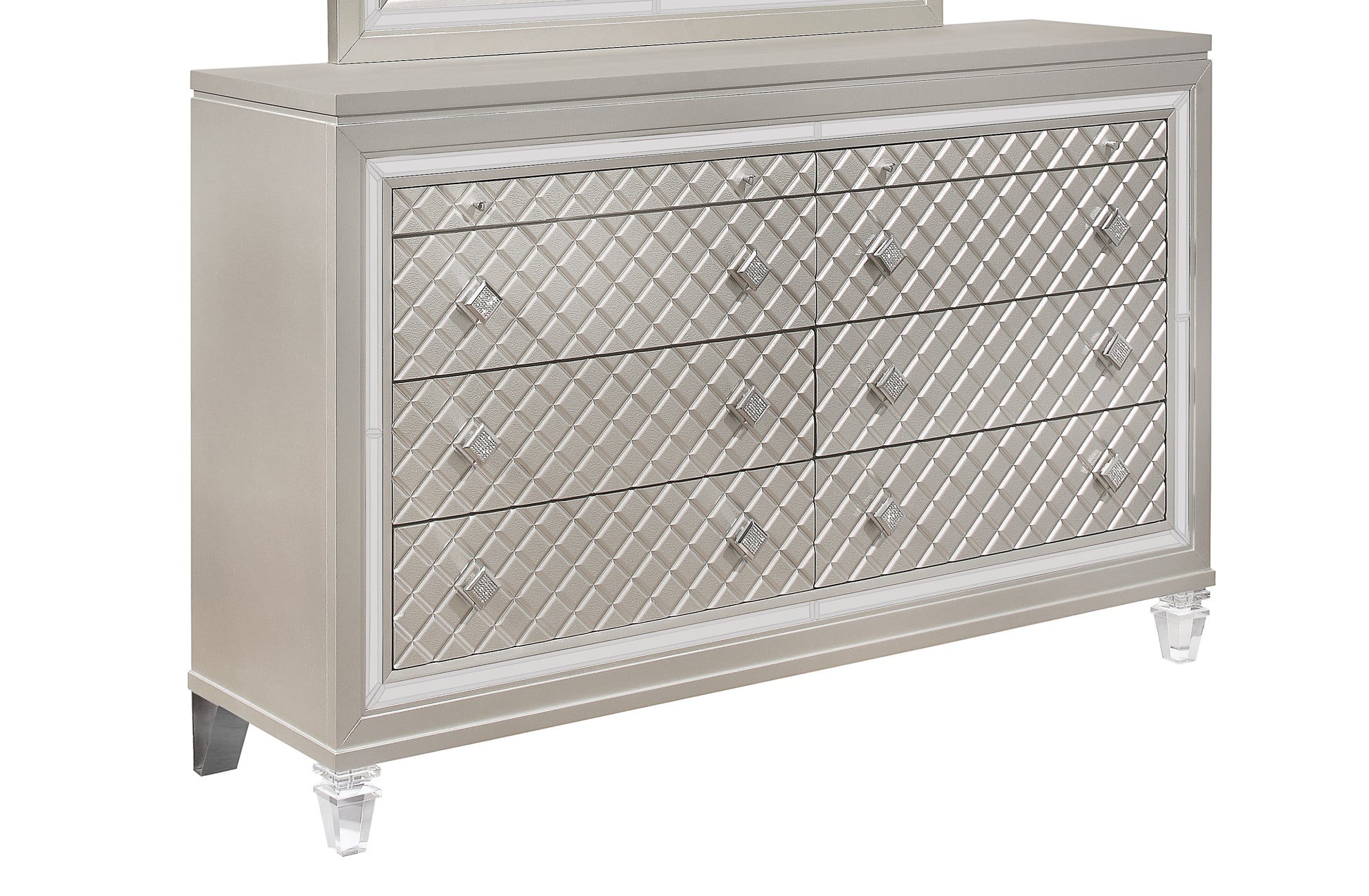 Cross Glam Champagne Dresser Champagne Solid Wood Mdf