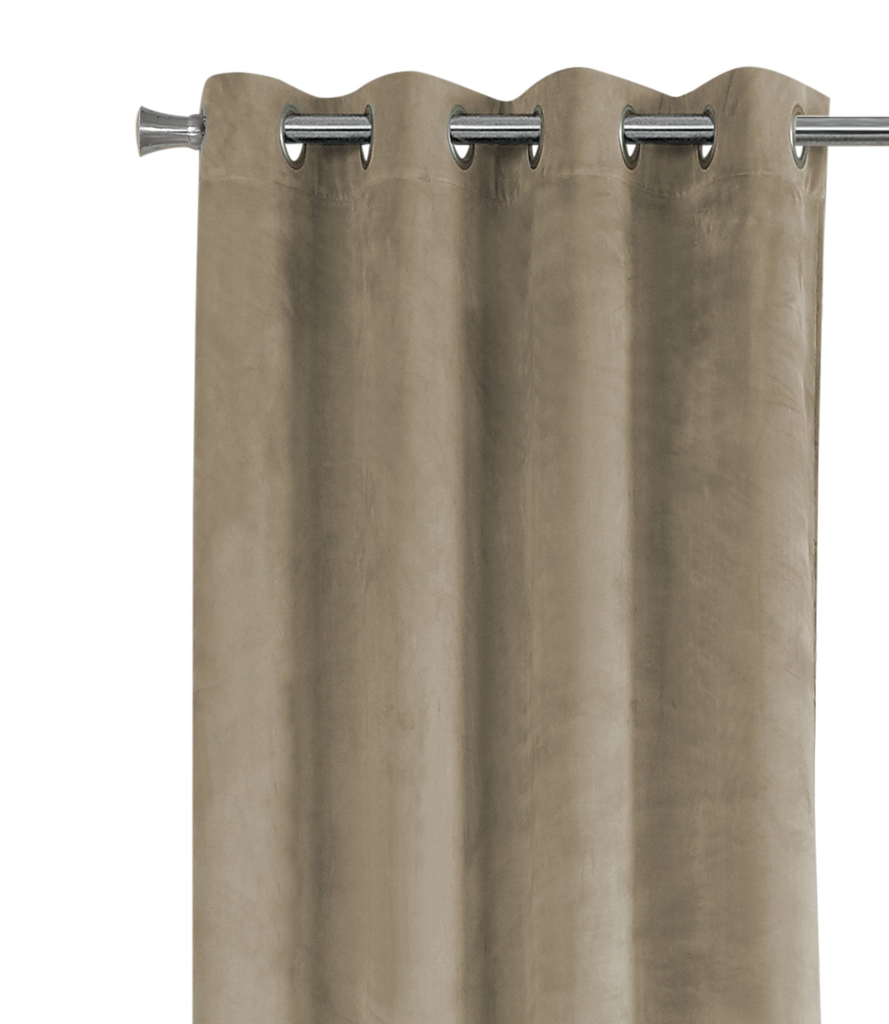 Curtain Panel, 2Pcs Set, 54"W X 84"L, Room Darkening, Grommet, Living Room, Bedroom, Kitchen, Beige Velvet, Contemporary, Modern Cream Polyester