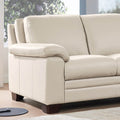 Magnum Leather Sofa Beige Memory Foam Genuine Leather 3 Seat