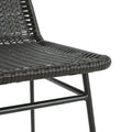 Dark Brown Chair 2 Black Accent Table Dark Brown Pe Rattan Iron,Wood