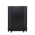 Black Bathroom Cabinet Triangle Corner Storage Cabinet With Adjustable Shelf Modern Style Mdf Board Black Mdf