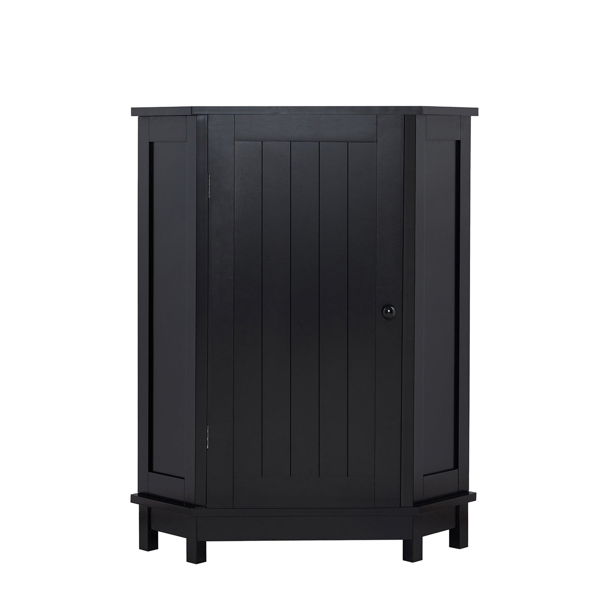 Black Bathroom Cabinet Triangle Corner Storage Cabinet With Adjustable Shelf Modern Style Mdf Board Black Mdf