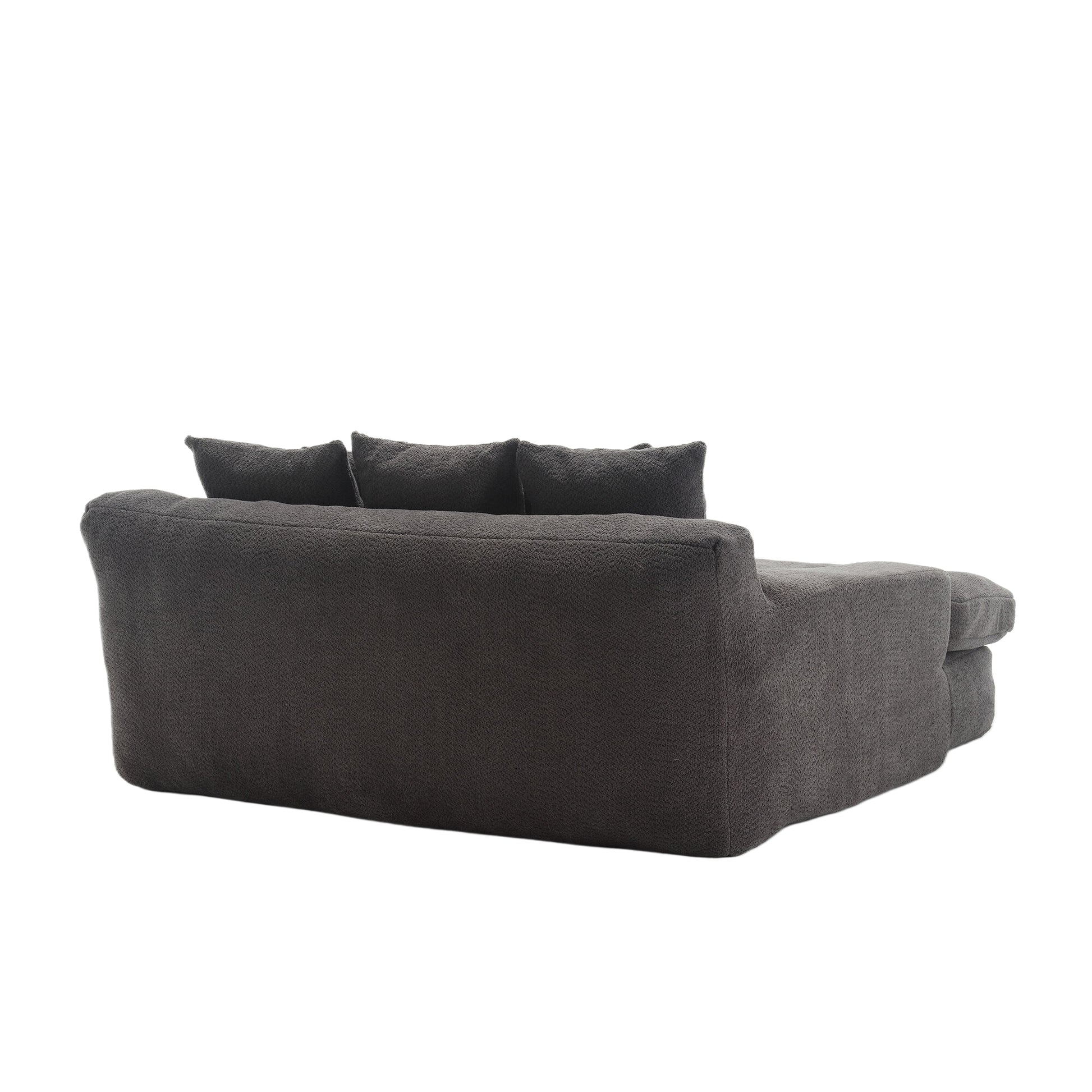 Coolmore Chenille 2 Seater Lazy Sofa With 5 Back Pillows,Comfy Sofa Deep Seat Couch For Living Room,Club Gray Gray Foam Chenille 2 Seat