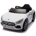 Licensed Mercedes Benz Cls 350,12V Kids Ride On Toy Car W Parents Control,2Wd,Four Wheel Suspension,Music,Bluetooth,Led Light,Usb,Power Display,Volume Adjustment,Speeds 1.24 3.11Mph For Kids Aged 2 4. White 50 99 Lbs Polypropylene