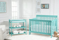 Riley 4 In 1 Convertible Crib Turquoise Turquoise Wood