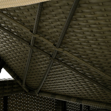 Patio Daybed Outdoor Daybed Outdoor Rattan Sun Lounger With Shelter Roof With Adjustable Backrest, Storage Box And 2 Cup Holders For Patio, Balcony, Poolside,Cream Yes Cream Seats 2 Water Resistant Frame Water Resistant Cushion Garden & Outdoor Sectional